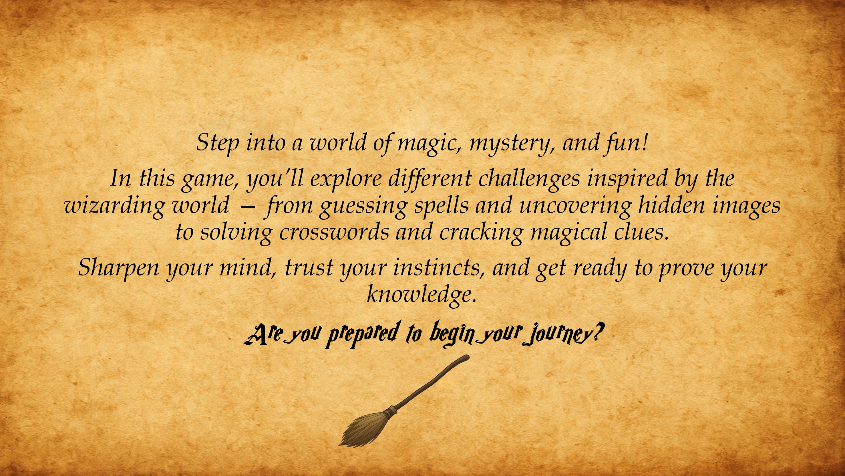 Introduction slide describing the game's challenges and rounds